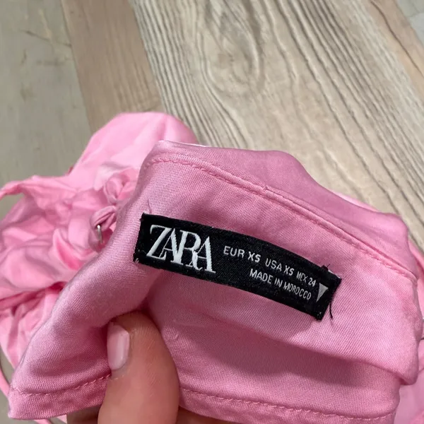 Zara Satin Cowl Neck Cami Top XS Pink Adjustable Straps Sleeveless Tank - Image 3