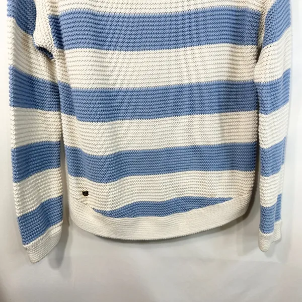 Lauren Ralph Lauren XL Sweater Blue White Striped Nautical Cotton Boat Neck 1354 - Image 4