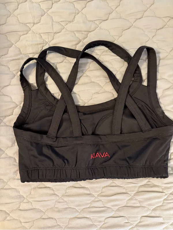 KIAVA Black Cross-Back Sports Bra - Image 2