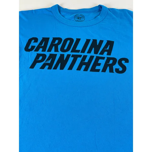 47 Brand Womens Carolina Panthers Blue Cotton Tee Shirt Size S - Image 2