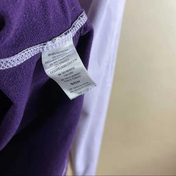 Reebok Small Turtleneck Mock Neck Purple Running Top Pastel Deep Purple Pullover - Image 8