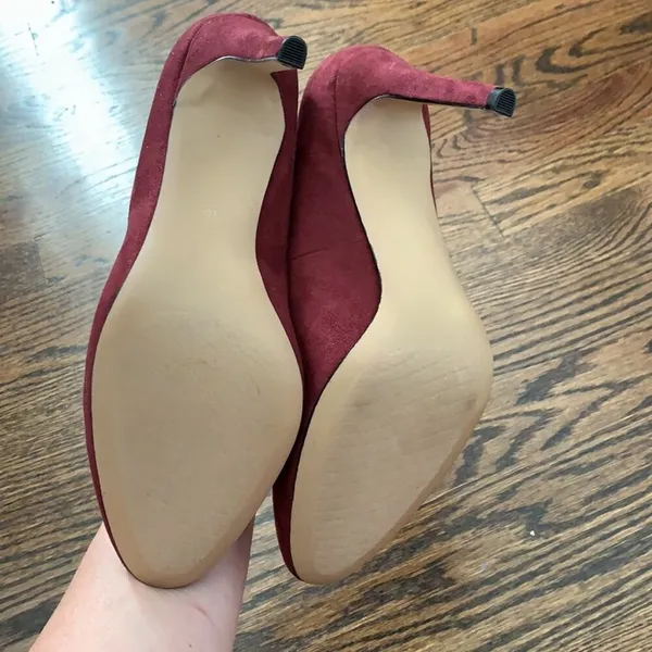 Lauren Blackwell Cecily Suede Burgundy High Heel Pumps Sz 10 - Image 7