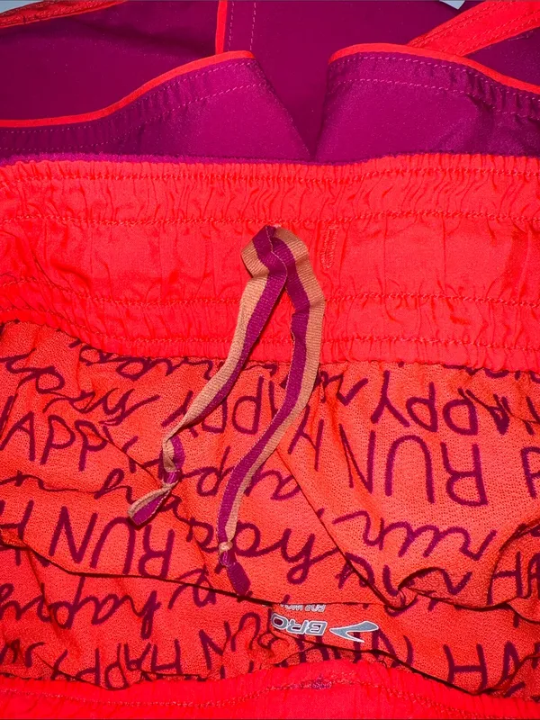 Brooks Women's Bright Pink Athletic Shorts with Orange Trim - Image 4