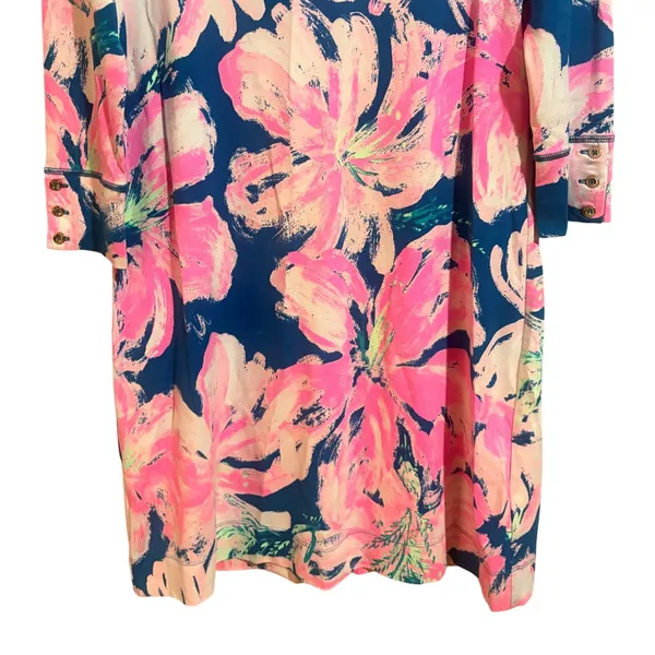 Lilly Pulitzer Sophie Dress Womens M Pink Blue Floral Excellent UPF 50+ Shift - Image 6