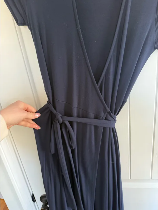Lulus Navy Blue Maxi Wrap Dress - Image 3