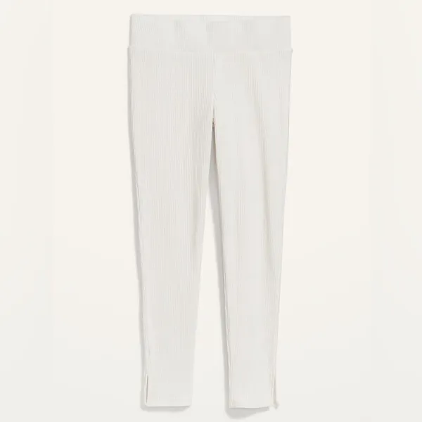 Old Navy High-Waisted Cozy Rib-Knit Lounge Leggings Creme de La Creme Size M - Image 7