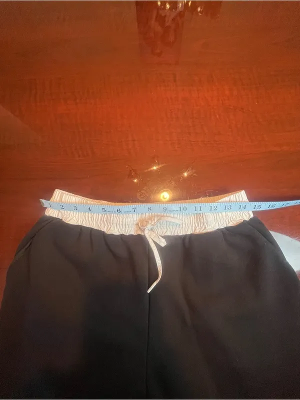 Vintage Havana Wide Leg Sweatpants Black White Contrast Waistband Medium - Image 5