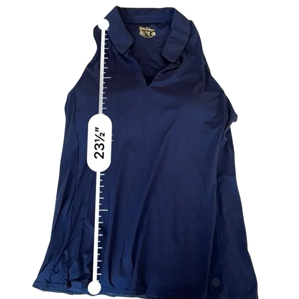 Lilly Pulitzer Luxletic Lakelyn Bra Polo Tank Womens Large Navy Blue Racerback - Image 9