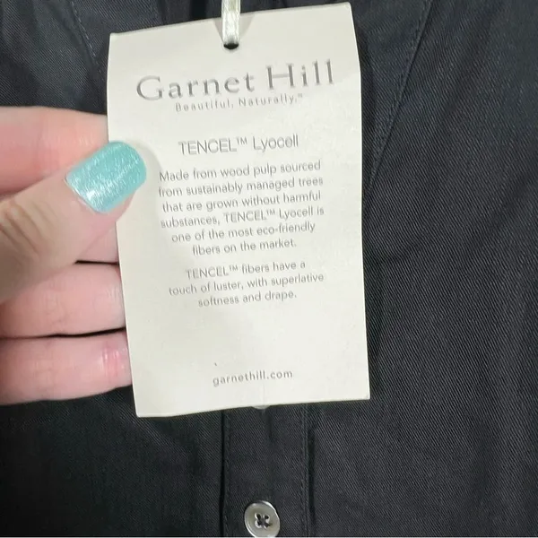 Garnet Hill NWT Black Embroidered Long Sleeve Tie Waist‎ Dress - Image 7