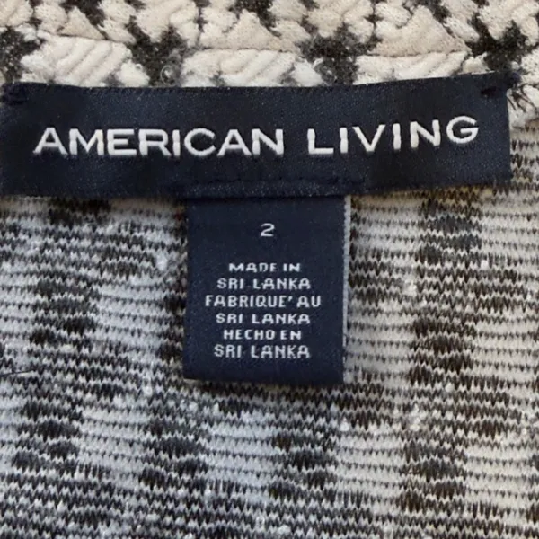 American Living Houndstooth Mock Neck Short Sleeve Sheath Dress Black White - Image 7