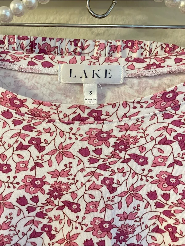 LAKE Pima Crew Long-Short Set in Dahlia Garden Floral Size Small - Image 4