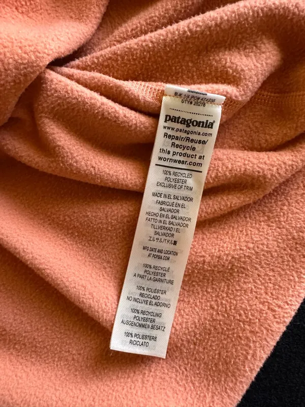 Patagonia Fleece Pullover Size L Orange 1/4 Zip Lightweight Synchilla - Image 6
