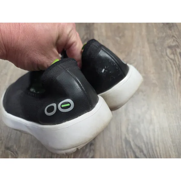 OOFOS OOmg 7 EU 38 Low Black White Recovery Slip On Shoes Sneakers - Image 4