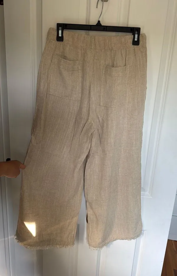 Thread and Supply Linen Wide-leg Cropped Pants - Image 3