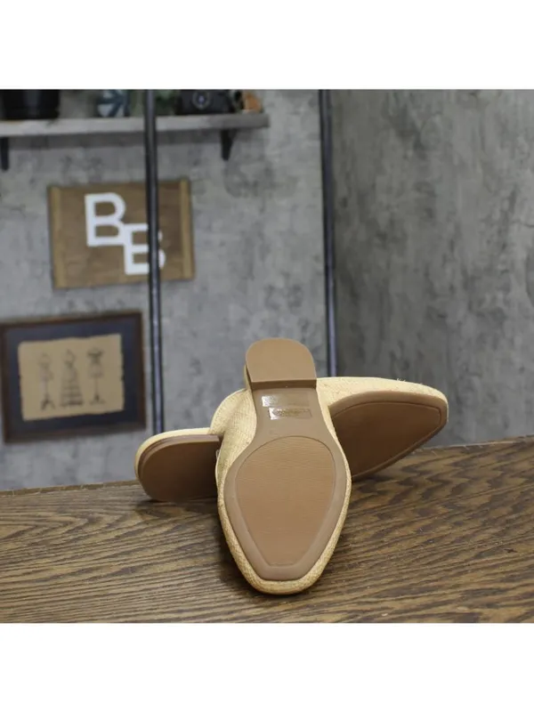 NWT Journee Collection Akza Slip-On Square Toe Mule Flats Beige Brown 7.5M - Image 6