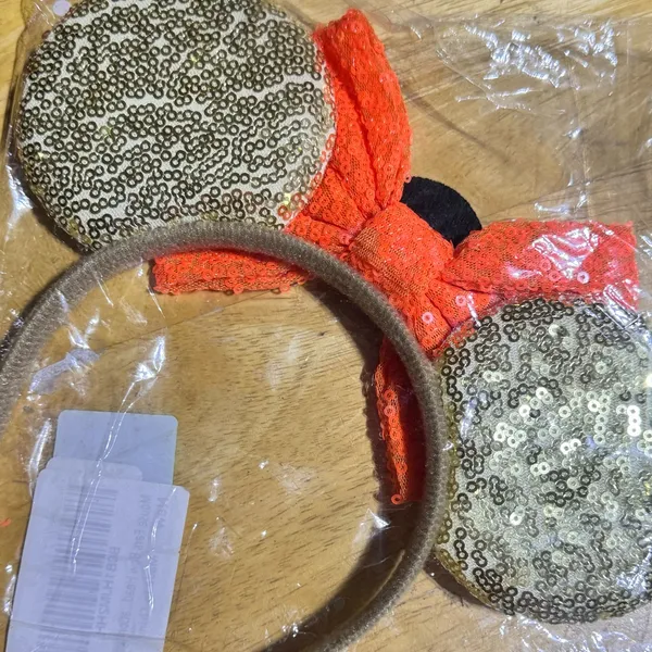NWT Gold/Orange Sequin Nightmare Before Christmas Mickey Ears‎ Orange - Image 2
