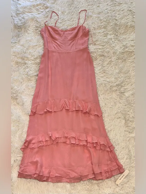 NEW REFORMATION Ellora midi pink sleeveless dress sz 10 - Image 4
