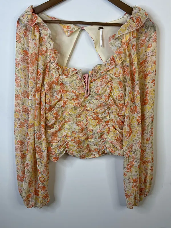 Free People Mabel Floral Print Top Size Medium - Image 3