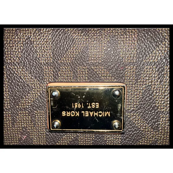 Michael Kors Zip Around Wallet Womens Brown Signature Logo‎ Monogram - Image 6