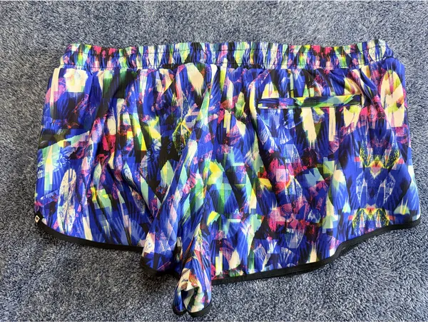 Fabletics Women's Athletic Running Shorts Blue Multi Color - Image 3