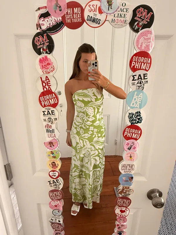 Paper Heart Dress Maxi Floral Satin - Image 2
