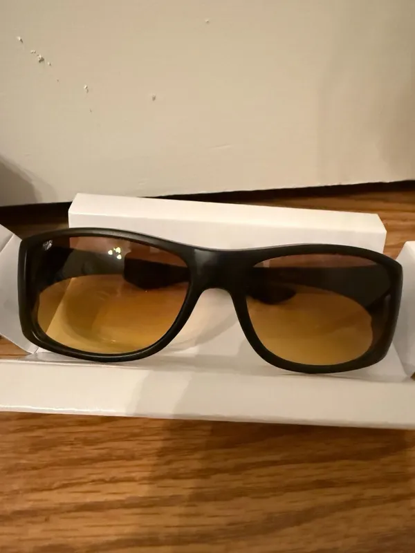 HD Vision Wrap Around Sunglasses Brown Black - Image 3