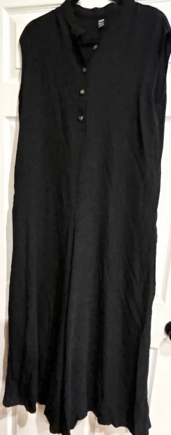 SHEIN black exaggerated Wide-Leg Button-Front placket oversize Jumpsuit L - Image 6