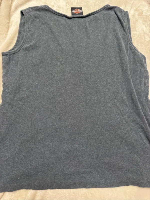 Harley Davidson Gray Tank Top XL Vintage Biker - Image 2