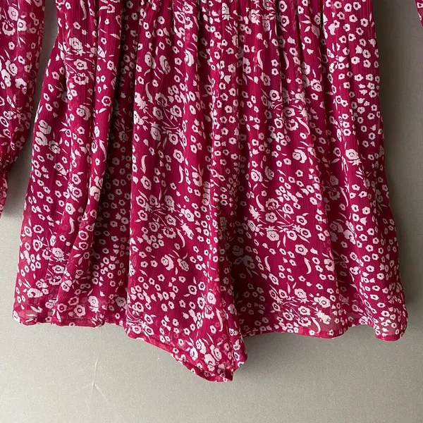Abercrombie & Fitch sz S red off shoulder boho‎ romper - Image 2