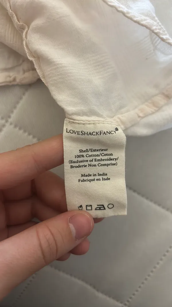 LoveShackFancy Steffi Pale Blue Boho Top Blouse Size XS - Image 4