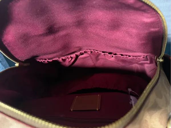 Leather-Trim Signature Pattern Backpack - Tan - Image 8