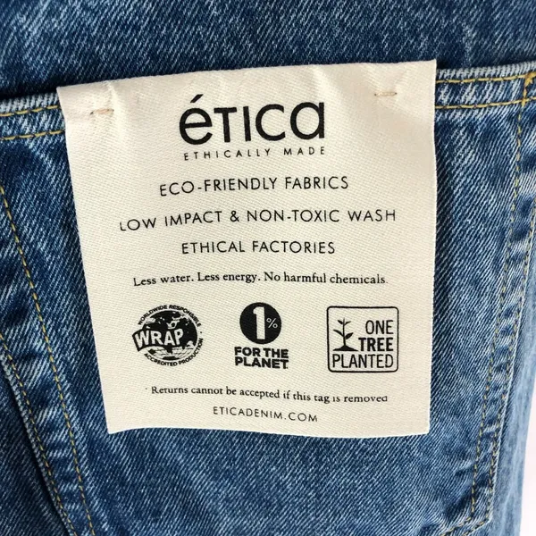 Etica Womens Cassel Ultra High Barrel Jeans Button Fly Rigid Bluestone Wash 27 - Image 4