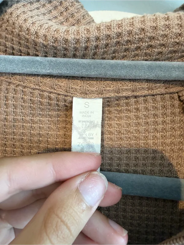 Zella Brown Half-Zip Waffle-Knit Pullover - Image 3