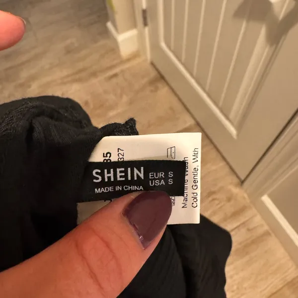 SHEIN Black Sheer Sleeve Blouse Size Small - Image 6