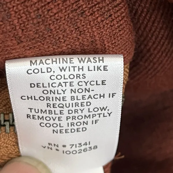 LL Bean Signature Jacket Womens Large Orange‎ Sherpa Fleece Cowl Neck Pullover - Image 6