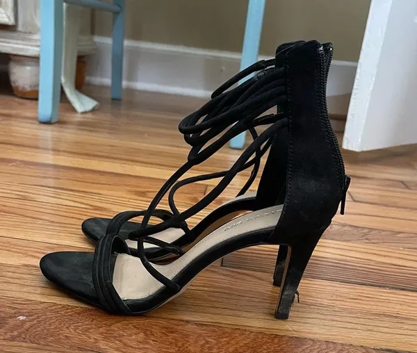 Black Strappy Women's Heels - Image 3