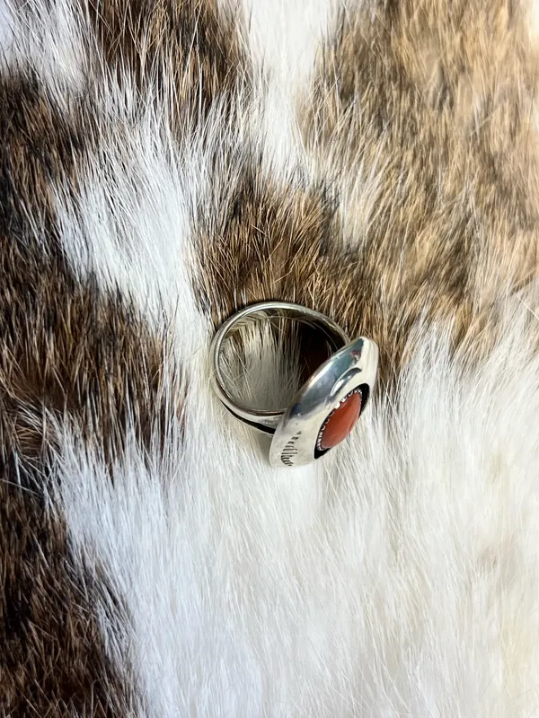 Orange Sterling Silver Ring - Image 3