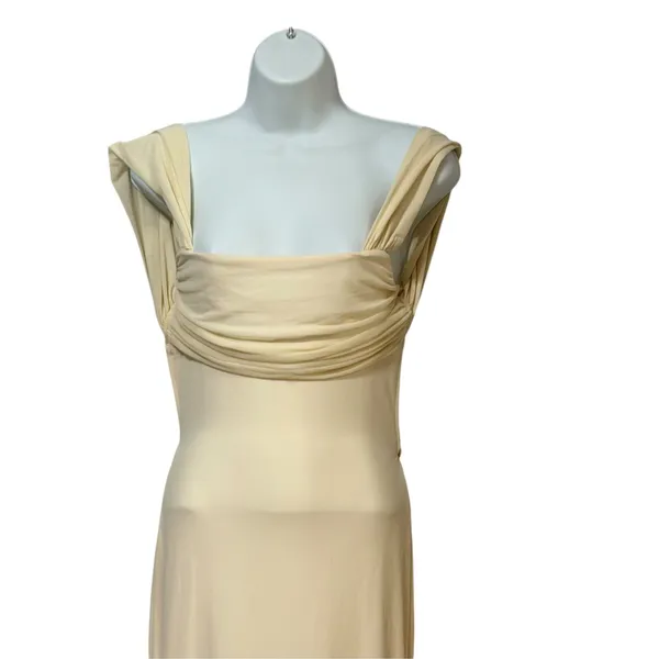 Beginning Boutique Beverley Cream Mesh Maxi Dress Open Back US 6 AU 10 DJ-22-002 - Image 5