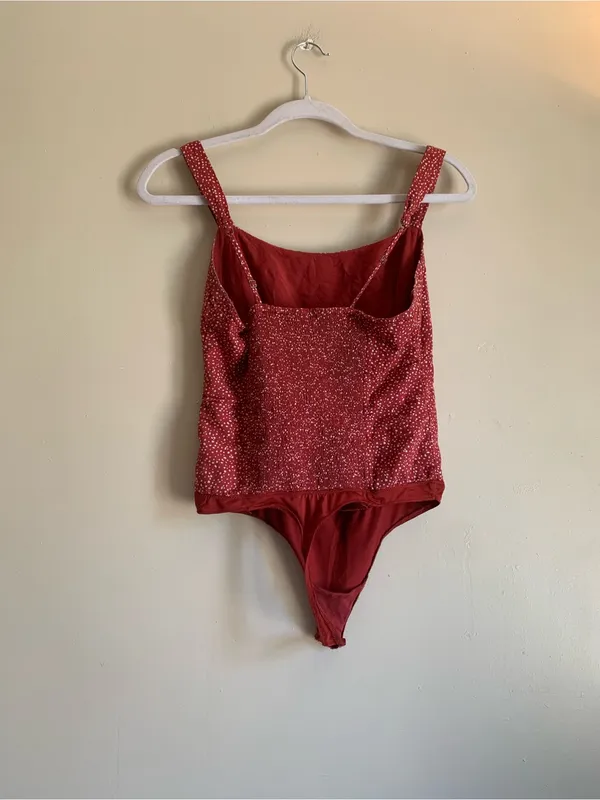 Abercrombie & Fitch Red Polka Dot Top Bodysuit Women Size Small Tank Top Outfit - Image 2