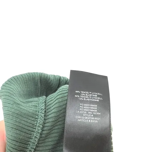 Aritzia Sunday Best Tate‎ Pants High-Waisted Flare Ribbed Stretch Green Size XS - Image 10