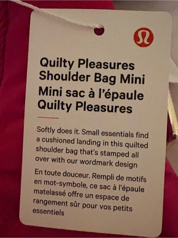 Lululemon authentic NWT Quilty Pleasures Shoulder Bag Mini. 5L Berry Rumble - Image 9