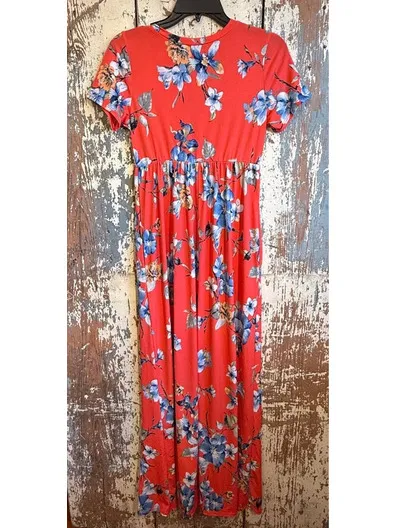 Pink Blush Short Sleeve Floral Maxi Dress, size small - Image 5