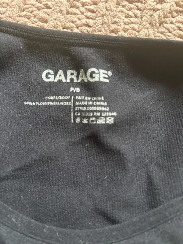 Garage One-Shoulder Sleeve Long Top black - Image 3