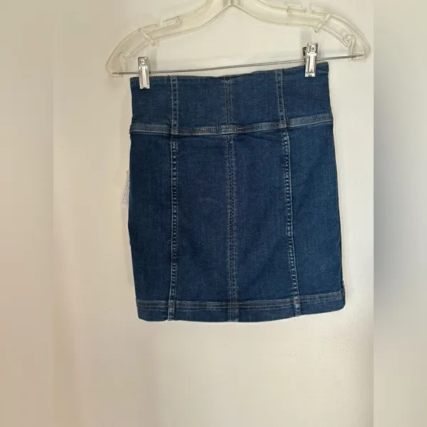 Free People Denim Lace Up Mini Skirt Blue Women’s Size 0 NWT - Image 7