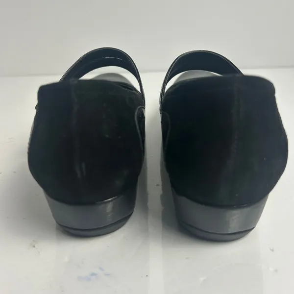 Clarks Artisan Black Leather Double Strap Mary Jane Wedge Pumps 87415 9M - Image 7