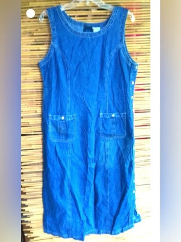Vintage Studio L Y2K Cotton Jeans Denim Cottagecore Jumper Dress - Image 5