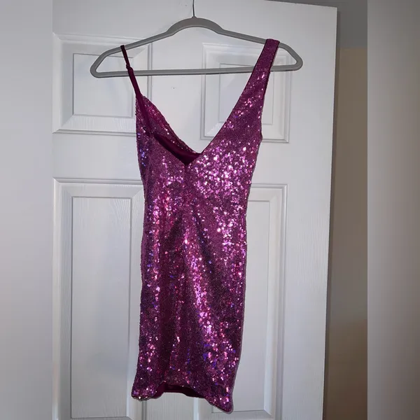 Hello Molly Citadel Skies Dress in Pink Sequin Size 4 - Image 15