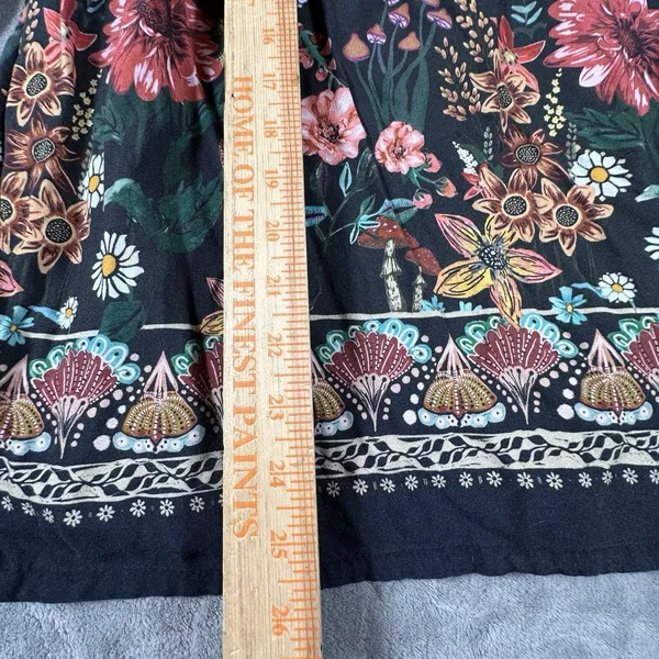 Natural Life Top Womens XL Maribel Mushroom Print Hippie Boho Black Floral Tunic - Image 10