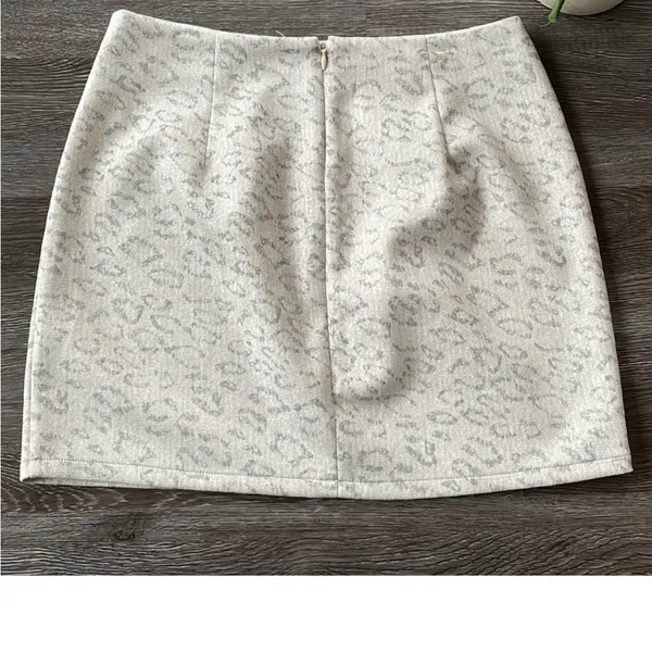 Altar'd State Cream & Light Gray Leopard-Print Mini Skirt - Image 2