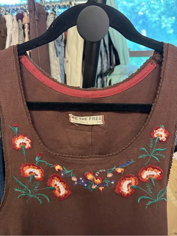 NWOT Free People We The Free Summer Tank - Brown combo - medium *IR* - Image 11